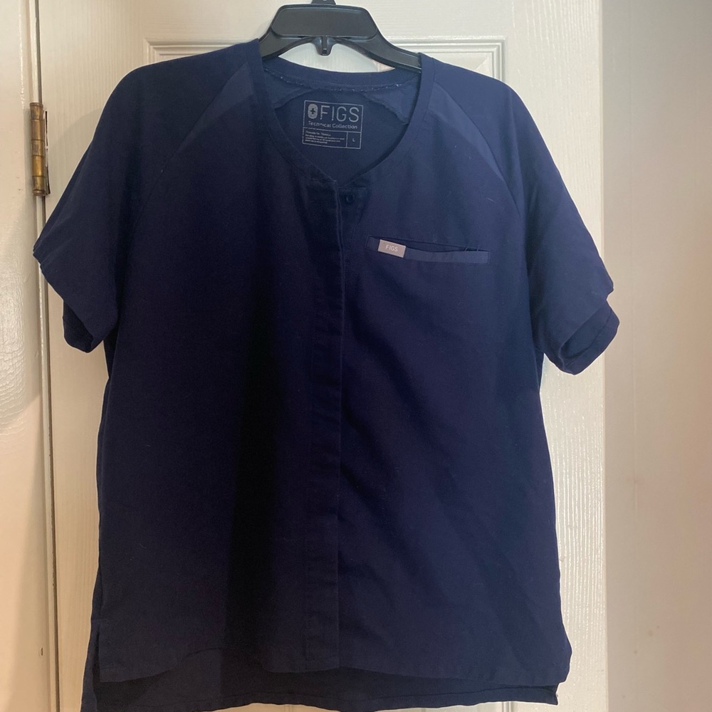 Navy Figs button up top
